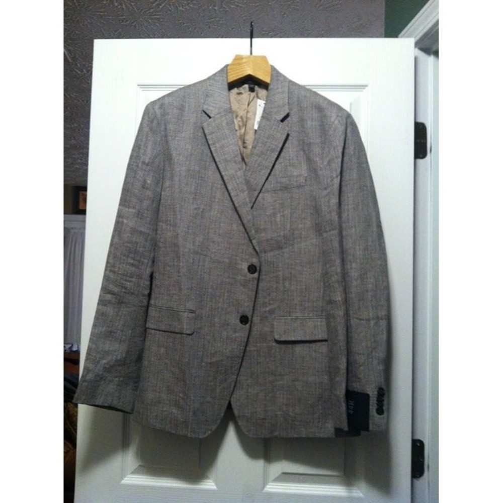 BANANA REPUBLIC MENS NEW GRAY 100%LINEN SPORT JACKET COAT BLAZER SIZE: 44R